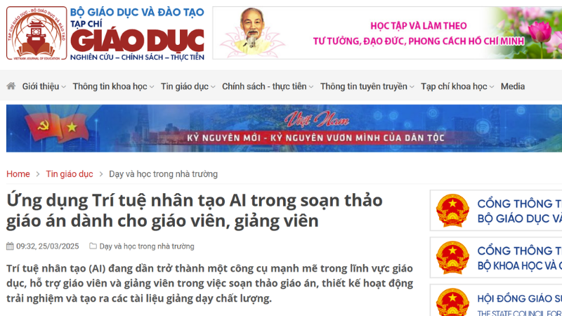 Ứng dụng Trí tuệ nhân tạo AI trong soạn thảo giáo án dành cho giáo viên, giảng viên