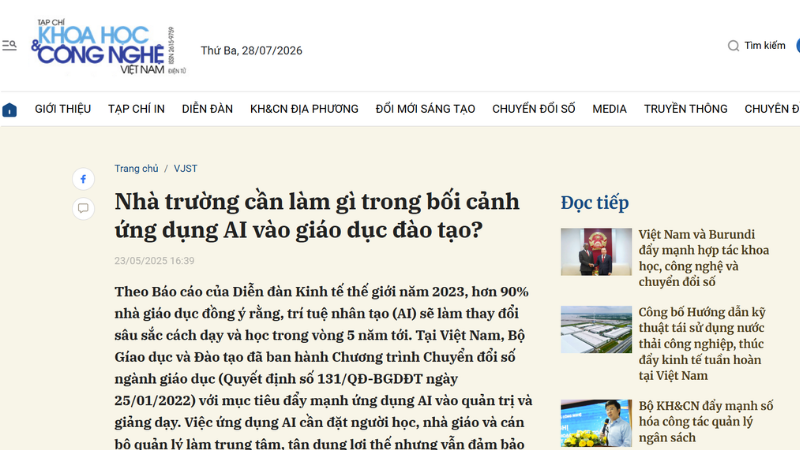 Nhà trường cần làm gì trong bối cảnh ứng dụng AI vào giáo dục đào tạo?
