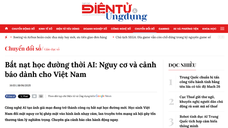 Bắt nạt học đường thời AI: Nguy cơ và cảnh báo dành cho Việt Nam