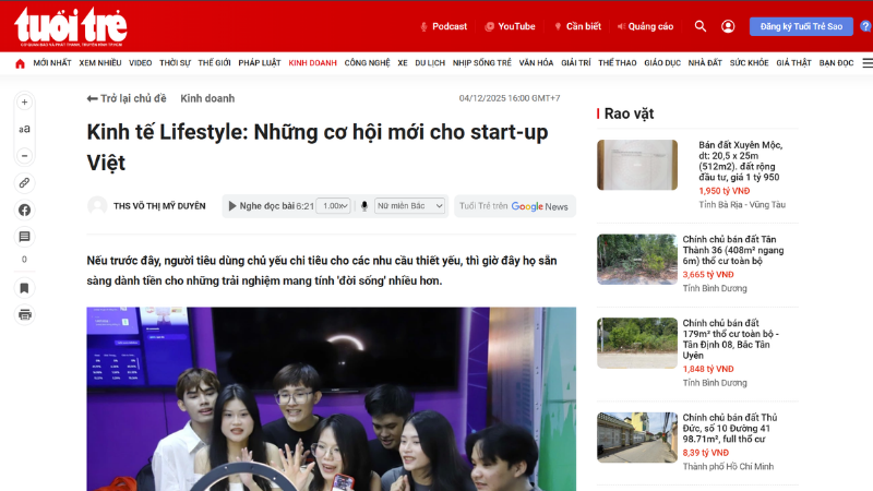 Kinh tế Lifestyle: Những cơ hội mới cho start-up Việt